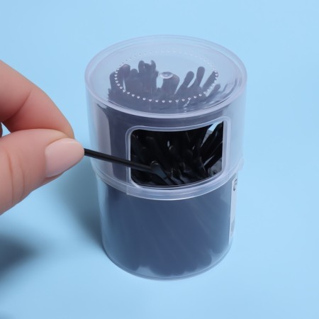 Cotton sticks, bilateral, with luminous, 100 pcs, in a plastic organizer, black color-4