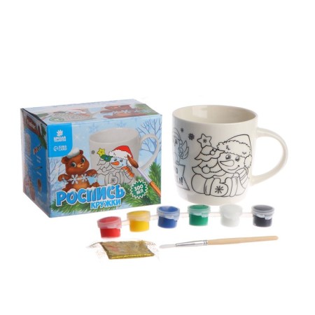 New Year's set for creativity. Mug for coloring "Funny New Year", 300 ml-1