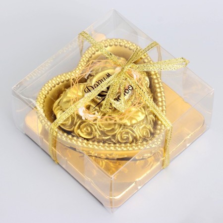 Candle "Heart" 9x4.5cm, gold-5