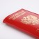 Passport cover, embossing, red glossy color