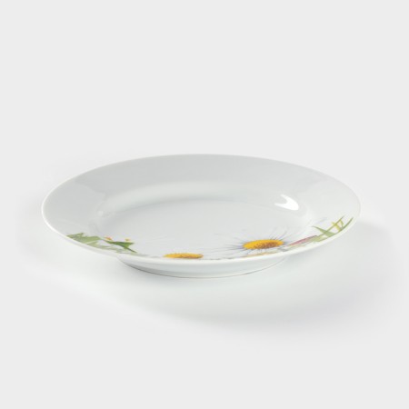 Porcelain plate "Chamomile", D = 20 cm, white-1