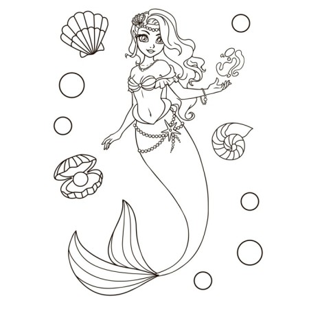Mermaids. Cool coloring pages-1