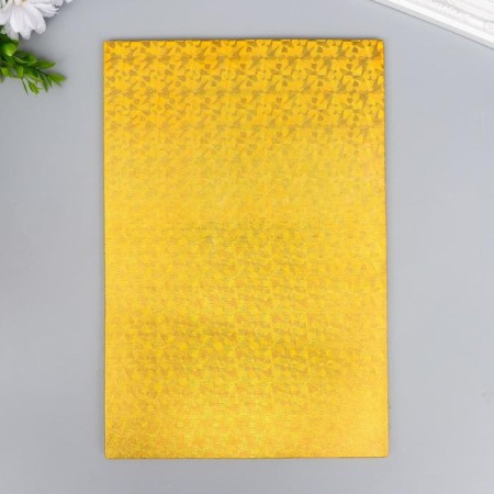 Foamiran hologram "Gold" 1.8 mm set 5 sheets 20x30 cm-3