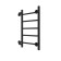 Water towel "Sanprise" Aurora P5, 300x600 mm, side connector., Black matte