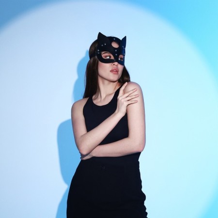 Carnival mask "cat", black color-7