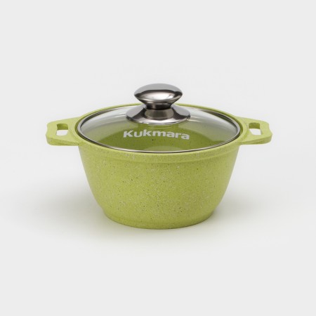 Trendy Style, 1 l, glass cover, anti -stick coating, green color, green