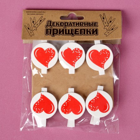 Decorative “hearts” Clushes set 6 pcs., 2 × 11.5 × 16 cm-4