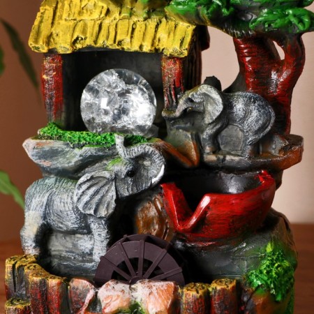 Fountain "Elephants under the roof of the trees" 17x13x26 (with backlight)-1