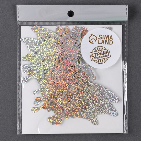 Set for decorating "Butterflies", set 12 pcs, color holography silver-4
