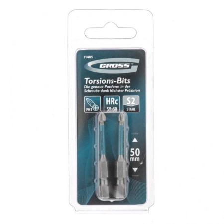 Набор бит торсионных Gross 11485, сталь S2, PH1 х 50 мм, 1/4", 2 шт.-2