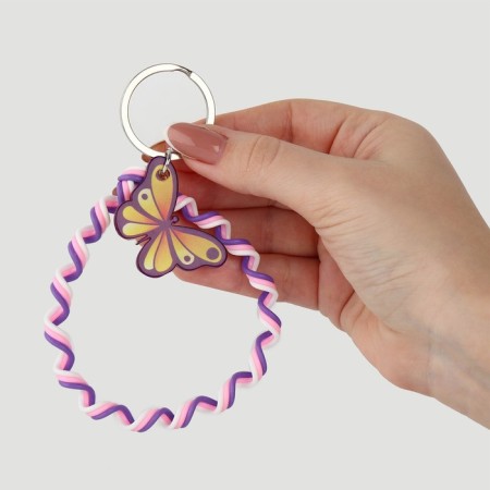 Key keychain children's cord "The brightest" 15 x 6 cm-3