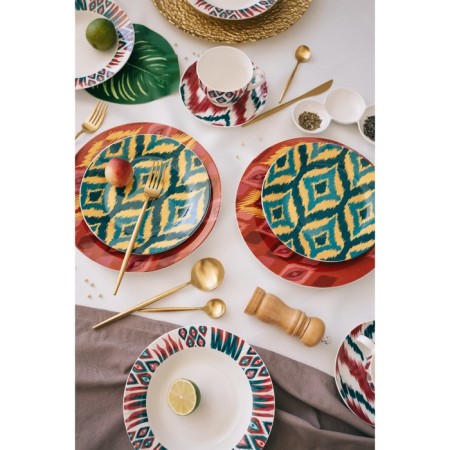 Plate porcelain dining shares askım, d = 25 cm, red color-6