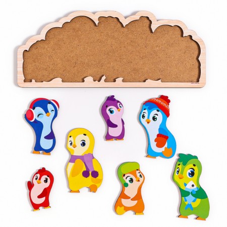 Wooden puzzle for children "Penguins"-5