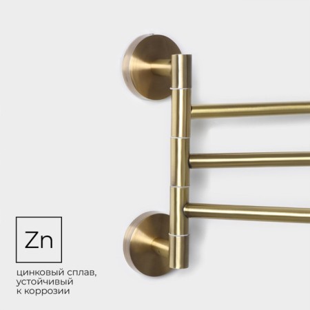 Towel holder, 3 knitting needles Stölz Bacic series Bronze, bronze color-2