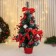 Christmas tree decor "Festive" bow in peas, 28x58 cm, red