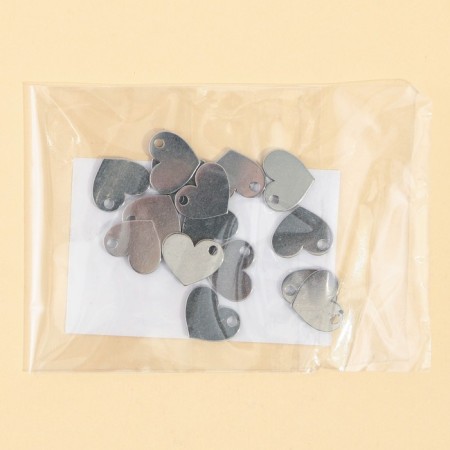 Furniture for jewelry "heart mini", stainless steel, 1.4 x 2.5 cm, 15 pcs-1