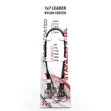The leash of the steel Namazu Leader 1x7 Nylon Coated Black, D-0.45 mm, L-30 cm, T-23 kg, 3 pcs.   10818