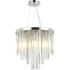Люстра подвесная Style rain 6xE14 40Вт, размер 40x40x53-150 см, цвет хром