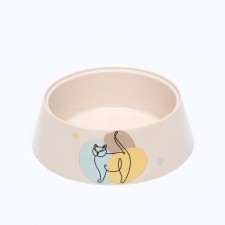 MUR-MURU bowl for cats 300 ml, 14.5 x 14.5 x 4 cm, beige