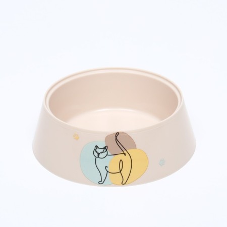 MUR-MURU bowl for cats 300 ml, 14.5 x 14.5 x 4 cm, beige