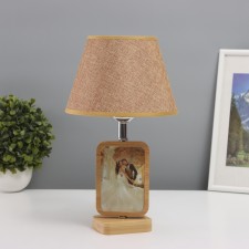 Table lamp with a photo frame 7.5x11.5cm (acrylic on magnets) 20x20x35cm