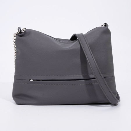 Bag Cross-Bodi with a zipper, gray color
