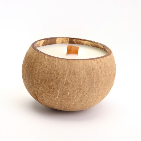 Candle in the coconut aromatic, sweet orange and lime, soy wax, 8x10 cm, in the box-3