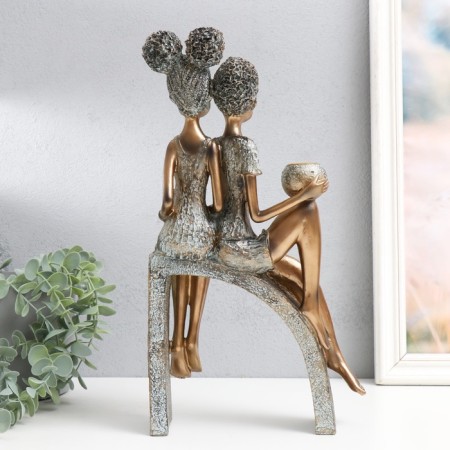 Souvenir Polystone SPRISE "Children on the hill, with jugs" under bronze 19.5x10x35 cm-4