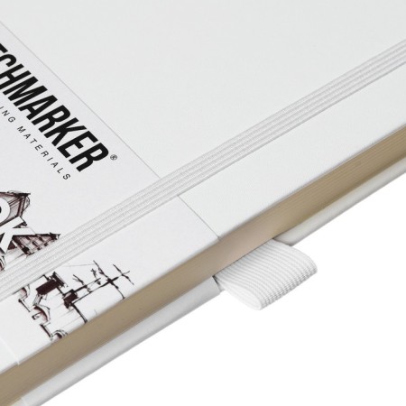 Sketchmarker sketchbook, 130 x 210 mm, 80 sheets, solid leather cover, white, block 140 g/m2-5