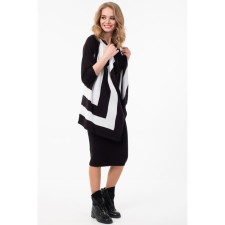 Cardigan female, size 44, black color, white