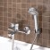 Bath mixer "RMS" SL134-009E, spout 100 mm, shower set, brass, chrome