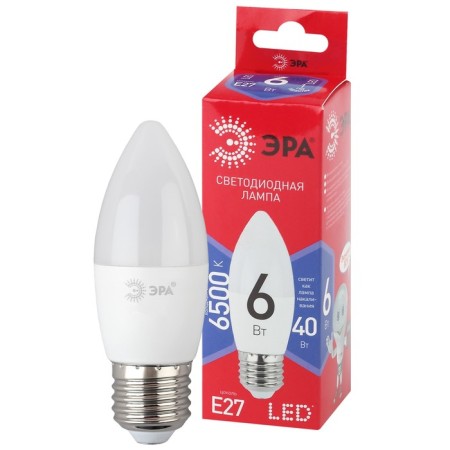 LED LED era Red Line "candle", 6 W, E27, 480 lm, 6500k, glow cold white