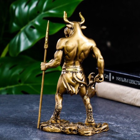 Figure "Minotaur" gold, 13.5x9x23cm-3