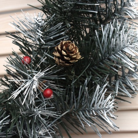 New Year wreath "Christmas snow -white" bump gold+berry 45cm-1