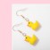 Children's earrings "chosen" ducklings, yellow color in gold