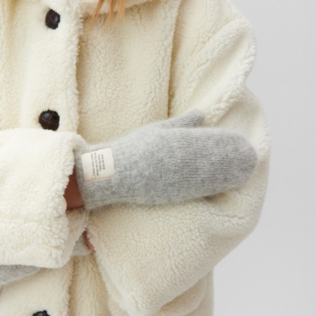 Women's mittens MIST with rabbit wool, rr 22 cm, col. grey-1