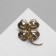 Brooch "Flower" clover with pearls, the color is gray-white in gold