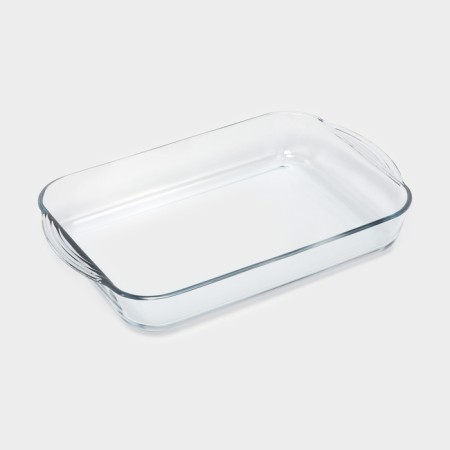 Form for baking and baking of heat -resistant glass, 3.85 liters, rectangular