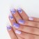 Lilac overhead nails, 24 pcs, with adhesive plates, soft square shape, lilac