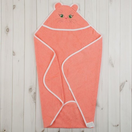 Children's corner "Pussy", size 120 x 120 cm, coral color-1