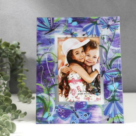 Photo frame 3D 10x15 cm "Lilac flowers and butterflies" 23x18 cm