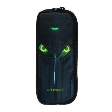 Penal soft, 2 compartments, volumetric, 90 x 220 x 40 mm, Stavia "cyber" Black/green 86210