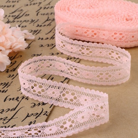 Capricon lace, 22 mm × 10 ± 1 m, pale pink color