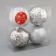 Set of balls plastic D-8 cm, 4 pcs "Cracles" silver