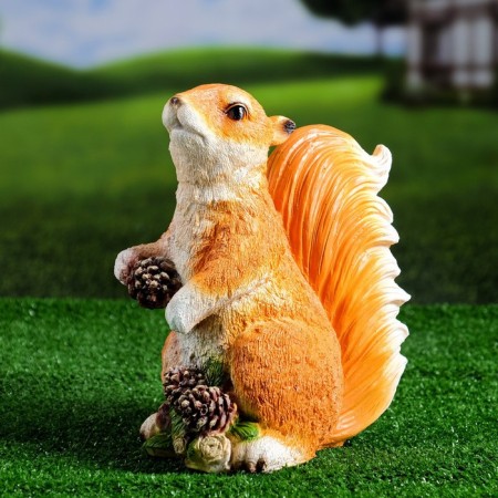Garden figure "Squirrel standing with cones" 25x20x14cm