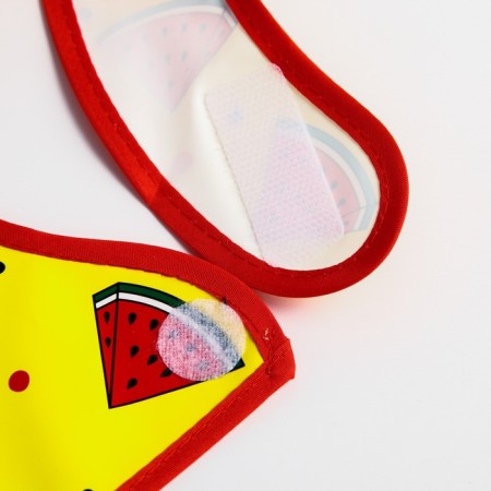 Bibslate for feeding "watermelon" waterproof on Velcro, with a pocket-4