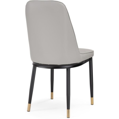 Metal frame stool Flor metal/eco -leather, black/gray 43x50x83 cm-3