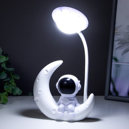 Table lamp "Astronaut on the Moon" LED 3W USB AKB White 13x5x26 cm Risalux-2