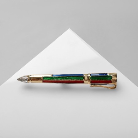 Brooch "pen" feather, colored in gold-1