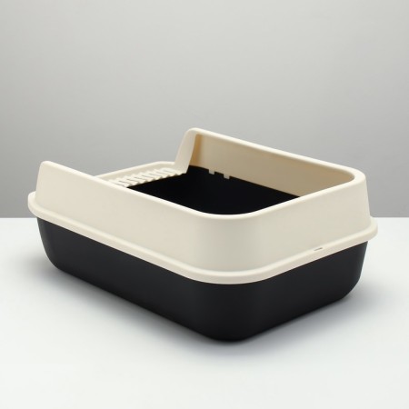 A high side toilet with a scoop and a filter, 50 x 36 x 21 cm, black-7